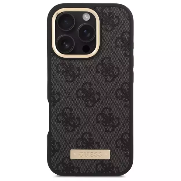 Guess 4G Logo Plate MagSafe Case for iPhone 16 Pro - Black 9