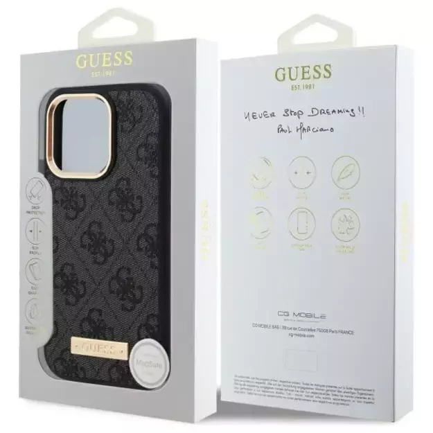 Guess 4G Logo Plate MagSafe Case for iPhone 16 Pro - Black 14