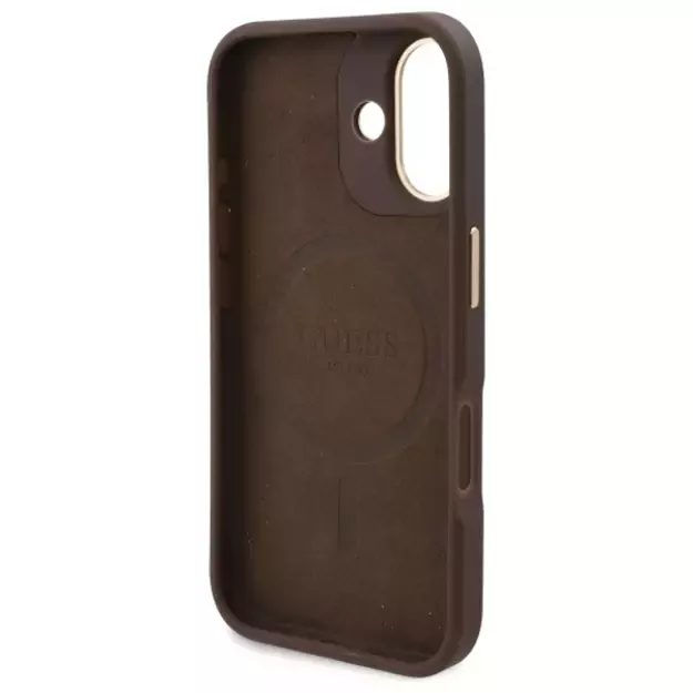 Guess 4G Logo Plate MagSafe iPhone 16 Plus Case - Brown 6