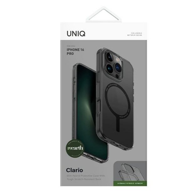 Uniq Clario case iPhone 16 Pro 6.3&quot  Magclick Charging smoke/smoke 3