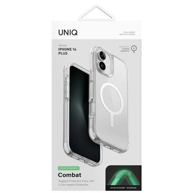 Uniq Combat iPhone 16 Pro 6.3&quot  Magclick Charging case white/lume white 1