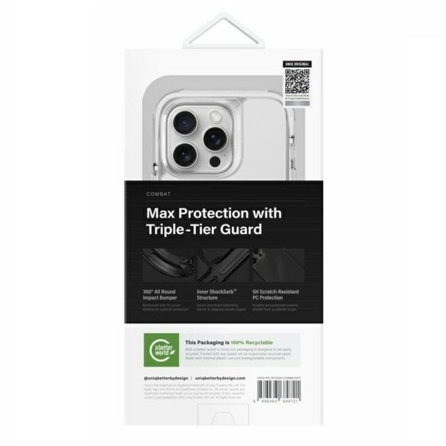 Uniq Combat iPhone 16 Pro 6.3&quot  Magclick Charging case white/lume white 3