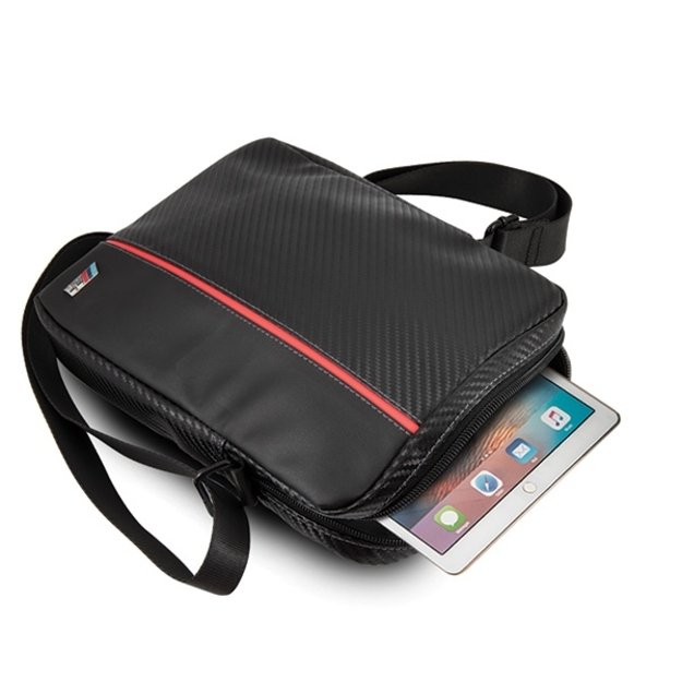 BMW Carbon / Red Stripe 8&quot  Tablet Bag - Black 3