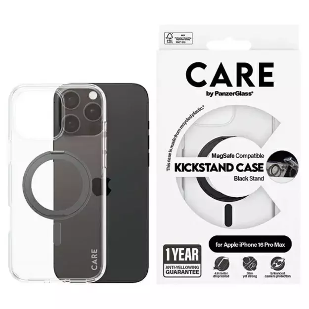 CARE by PanzerGlass Feature Kickstand Case iPhone 16 Pro Max 6.9&quot  black/black MagSafe 1324