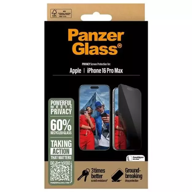 PanzerGlass Privacy Screen Protector iPhone 16 Pro Max 6.9&quot  Ultra-Wide Fit P2864 3