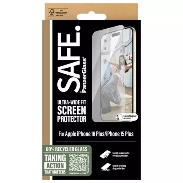 SAFE by PanzerGlass iPhone 16 Plus 6.7&quot  Screen Protector Ultra-Wide Fit SAFE95877 3