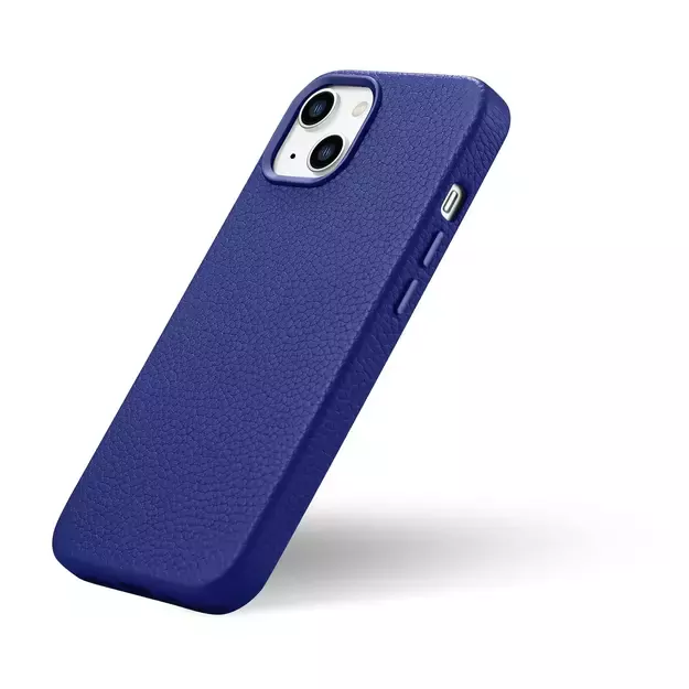 iCarer Litchi Premium Leather Case iPhone 14 Magnetic Leather Case with MagSafe Dark Blue (WMI14220709-DB) 24