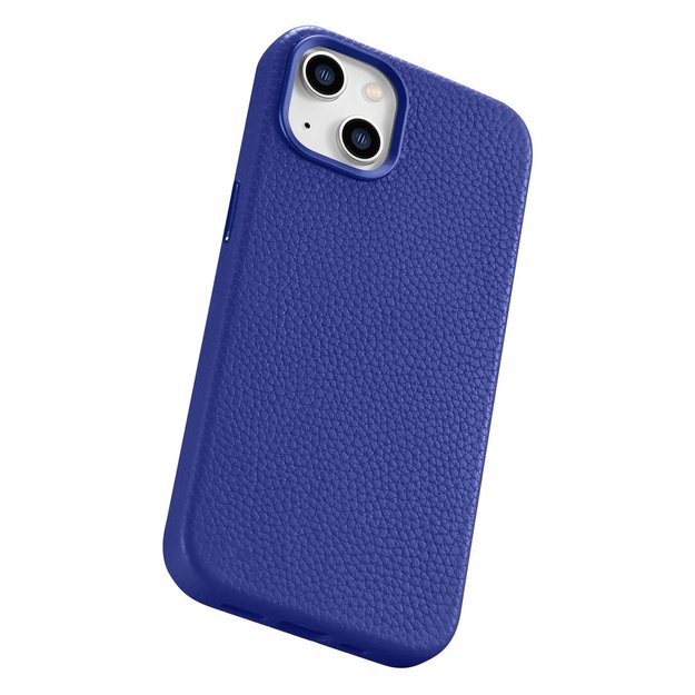 iCarer Litchi Premium Leather Case iPhone 14 Magnetic Leather Case with MagSafe Dark Blue (WMI14220709-DB) 4