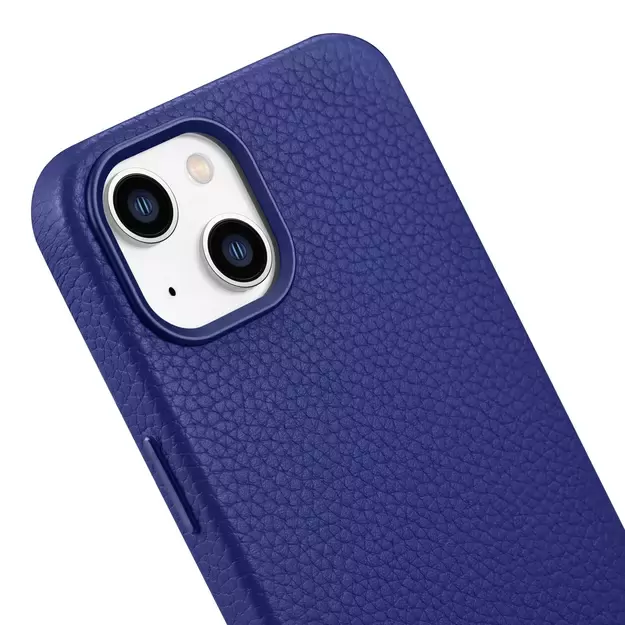 iCarer Litchi Premium Leather Case iPhone 14 Magnetic Leather Case with MagSafe Dark Blue (WMI14220709-DB) 25