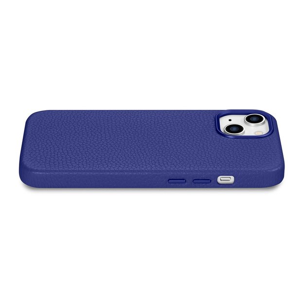 iCarer Litchi Premium Leather Case iPhone 14 Magnetic Leather Case with MagSafe Dark Blue (WMI14220709-DB) 2