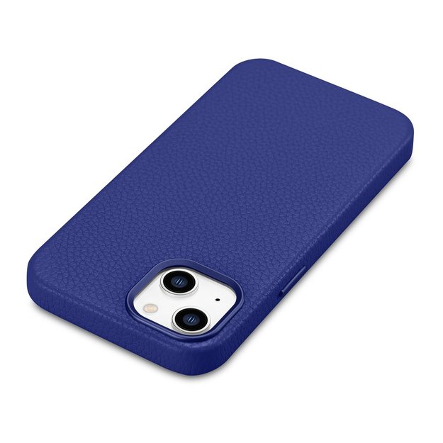 iCarer Litchi Premium Leather Case iPhone 14 Magnetic Leather Case with MagSafe Dark Blue (WMI14220709-DB) 3