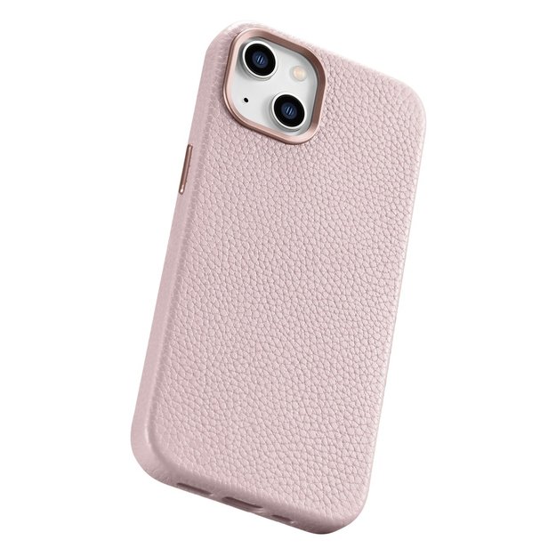iCarer Litchi Premium Leather Case iPhone 14 Plus Magnetic Leather Case with MagSafe Pink (WMI14220711-PK) 33