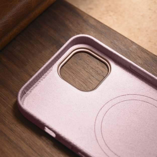 iCarer Litchi Premium Leather Case iPhone 14 Plus Magnetic Leather Case with MagSafe Pink (WMI14220711-PK) 39
