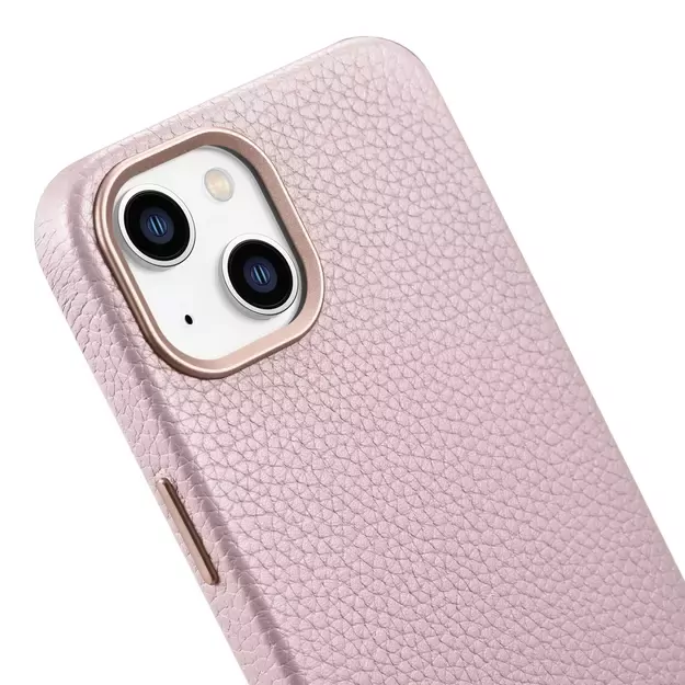 iCarer Litchi Premium Leather Case iPhone 14 Plus Magnetic Leather Case with MagSafe Pink (WMI14220711-PK) 9