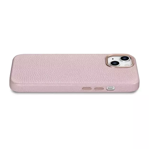 iCarer Litchi Premium Leather Case iPhone 14 Plus Magnetic Leather Case with MagSafe Pink (WMI14220711-PK) 10