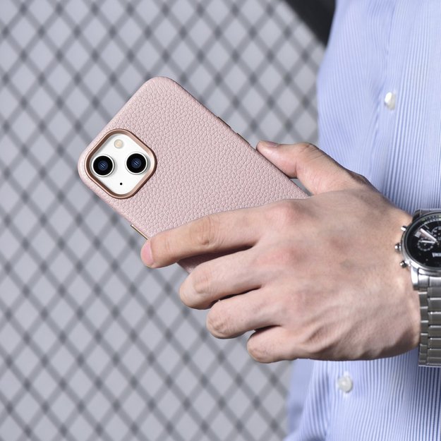 iCarer Litchi Premium Leather Case iPhone 14 Plus Magnetic Leather Case with MagSafe Pink (WMI14220711-PK) 40