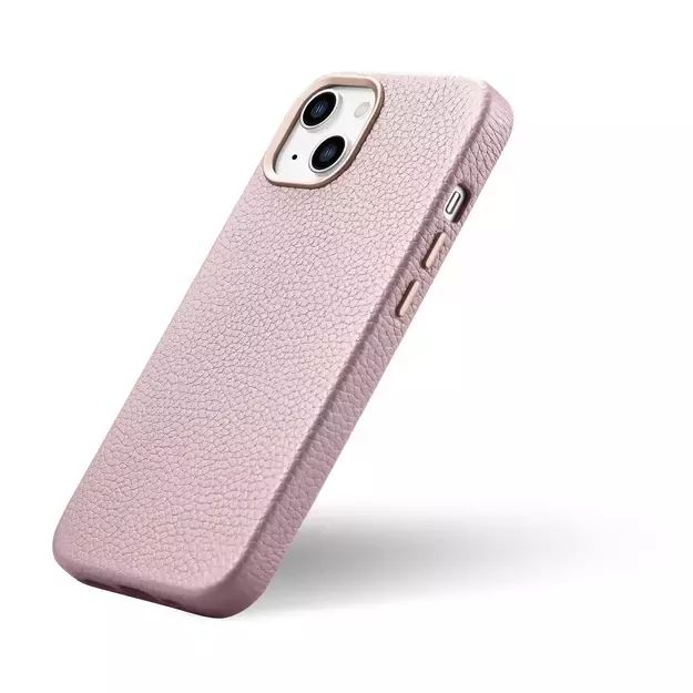 iCarer Litchi Premium Leather Case iPhone 14 Plus Magnetic Leather Case with MagSafe Pink (WMI14220711-PK) 8