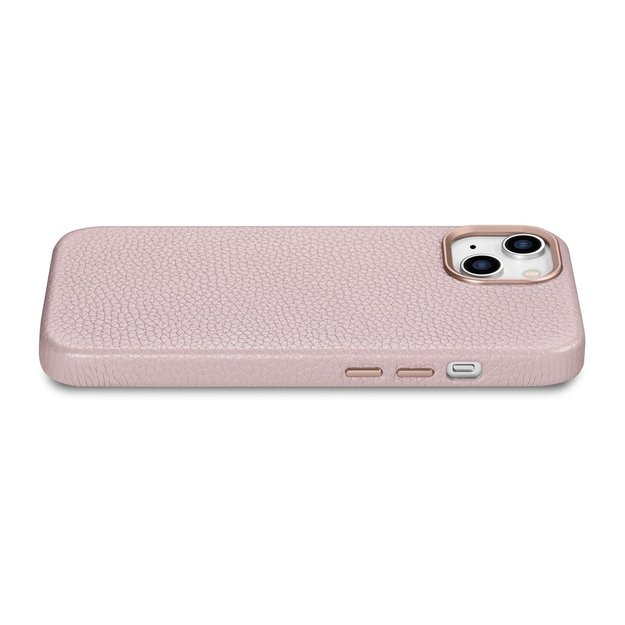 iCarer Litchi Premium Leather Case iPhone 14 Plus Magnetic Leather Case with MagSafe Pink (WMI14220711-PK) 31