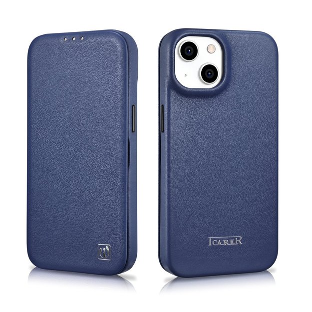 iCarer CE Premium Leather Folio Case iPhone 14 Plus Magnetic Flip Leather Folio Case MagSafe Blue (WMI14220715-BU) 29
