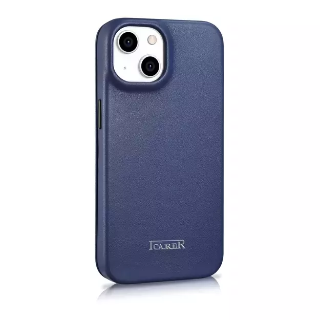 iCarer CE Premium Leather Folio Case iPhone 14 Plus Magnetic Flip Leather Folio Case MagSafe Blue (WMI14220715-BU) 3