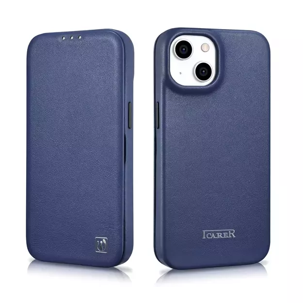iCarer CE Premium Leather Folio Case iPhone 14 Plus Magnetic Flip Leather Folio Case MagSafe Blue (WMI14220715-BU) 32