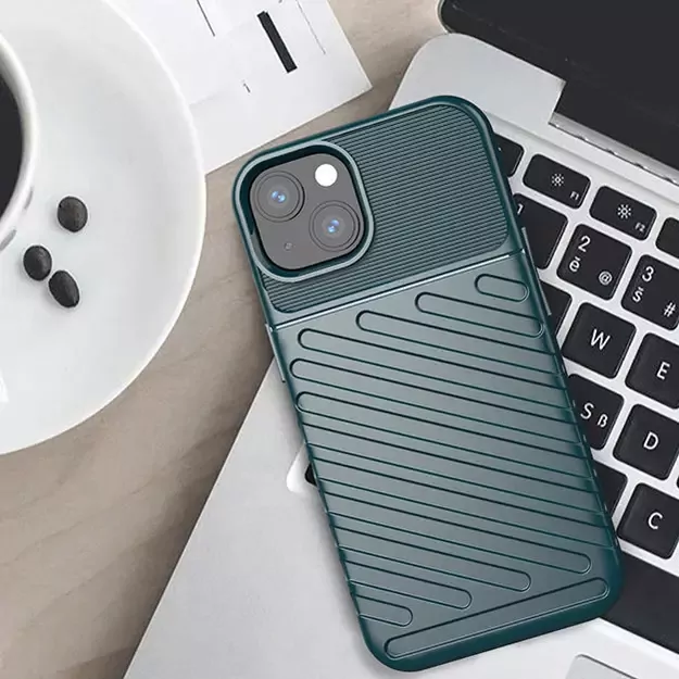 Thunder Case Flexible Tough Rugged Cover TPU Case for iPhone 13 mini green 2