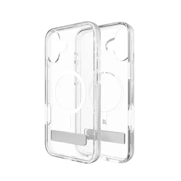 ZAGG Crystal Palace Snap Kickstand MagSafe Case for iPhone 16 Plus - Clear 2