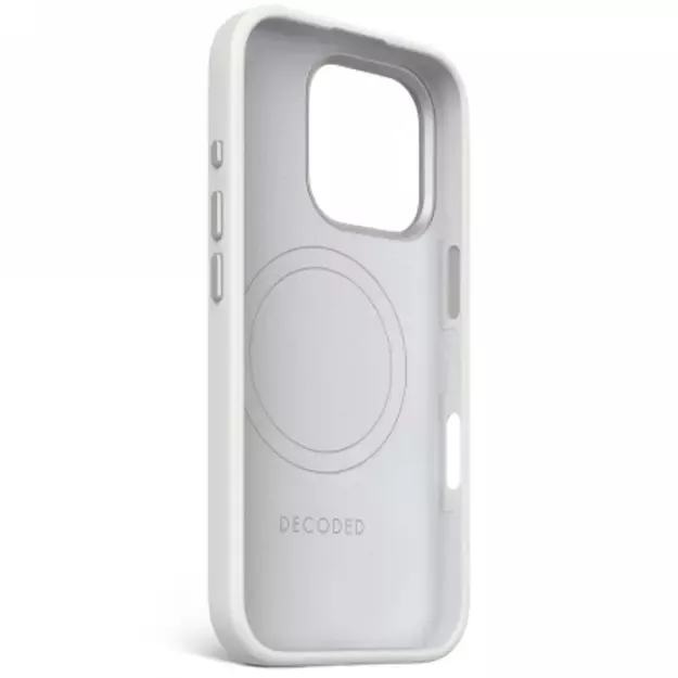 Decoded AntiMicrobial Silicone Stacks Backcover with MagSafe for iPhone 16 Pro - Gray 2