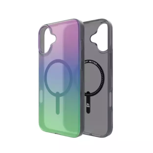 ZAGG Milan Snap Case with MagSafe for iPhone 16 Plus - Green/Purple 2