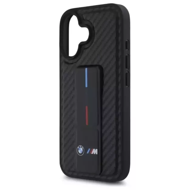BMW M Grip Stand Smooth and Carbon case for iPhone 16 - black 5