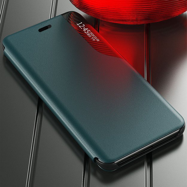 Eco Leather View Case elegant bookcase type case with kickstand for iPhone 13 Pro Max black 17