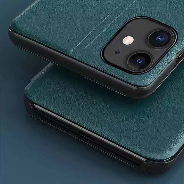 Eco Leather View Case elegant bookcase type case with kickstand for iPhone 13 Pro Max black 6