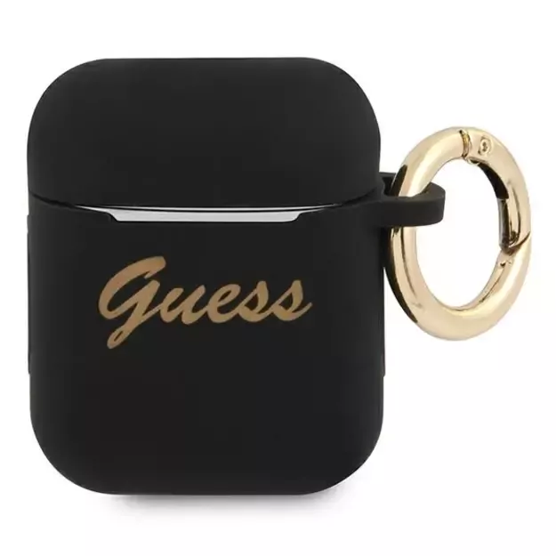 Guess GUA2SSSK AirPods cover black/black Silicone Vintage Script