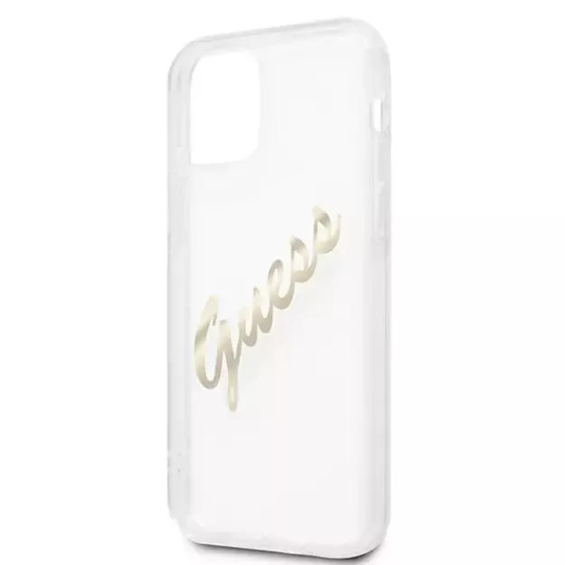 Guess GUHCP12MKTRSVGO iPhone 12/12 Pro 6.1&quot  Transparent hardcase Vintage Script Gold 5