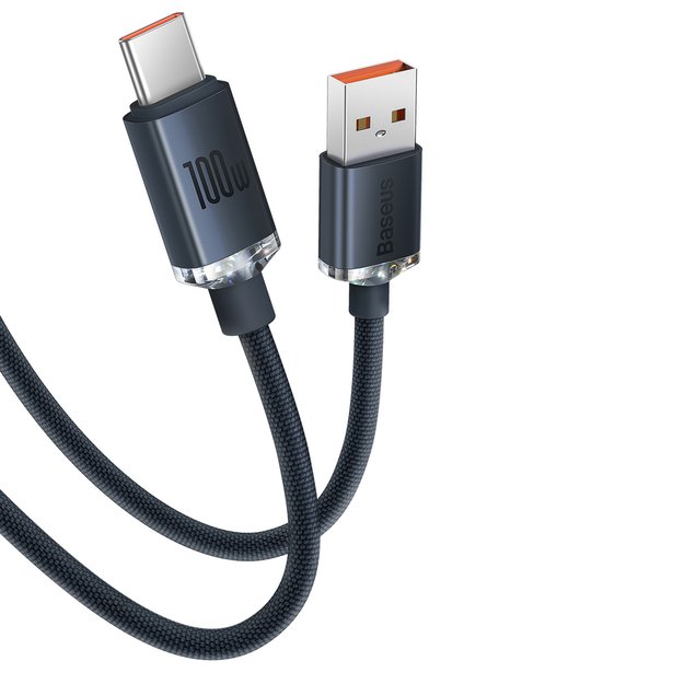 Baseus Crystal Shine Series cable USB cable for fast charging and data transfer USB Type A - USB Type C 100W 1.2m black (CAJY000401) 11