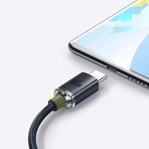 Baseus Crystal Shine Series cable USB cable for fast charging and data transfer USB Type A - USB Type C 100W 1.2m black (CAJY000401) 7
