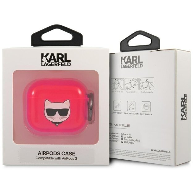 Karl Lagerfeld KLA3UCHFP AirPods 3 cover różowy/pink Choupette 4