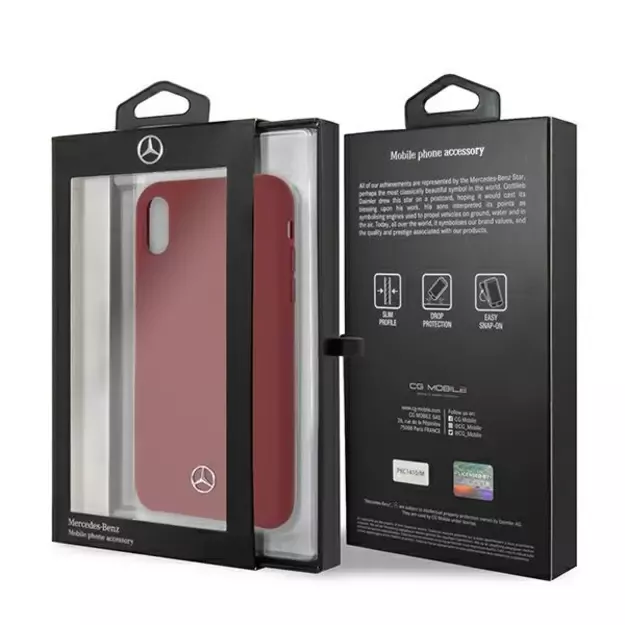 Mercedes MEHCI61SILRE iPhone Xr czerwony/red hardcase Silicone Line 6
