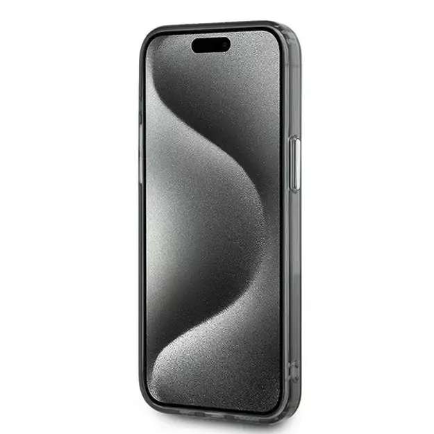 Karl Lagerfeld IML Monogram Karl &amp  Choupette Head MagSafe iPhone 15 Pro Case - Black 12