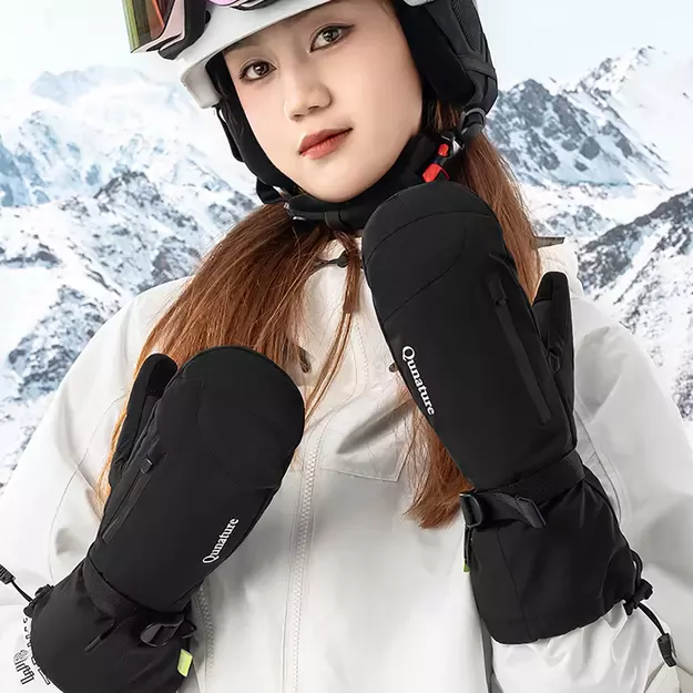 Qunature Full Length Ski Gloves Size M - Black 5