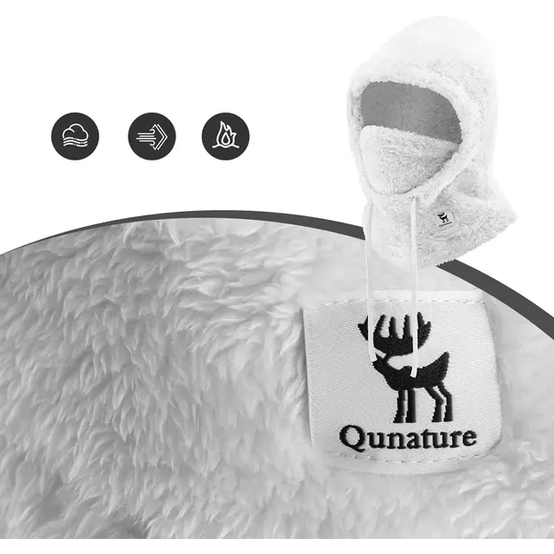 Qunature Arctic Velvet Ski Balaclava Size L - White 11