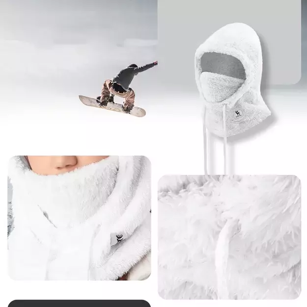 Qunature Arctic Velvet Ski Balaclava Size L - White 12