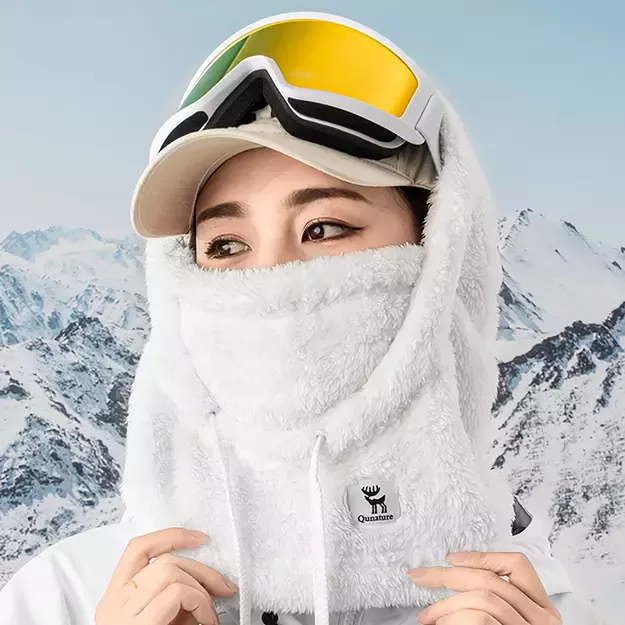 Qunature Arctic Velvet Ski Balaclava Size L - White 9