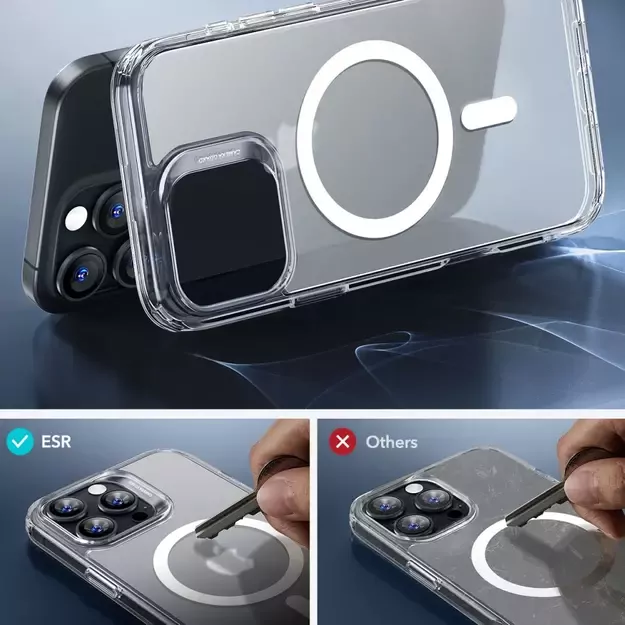 ESR Classic Hybrid Halolock MagSafe Case + Tempered Glass for iPhone 16 Pro Max - Semi-Transparent 8