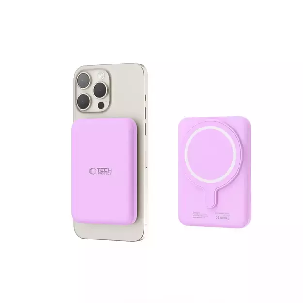 Tech-Protect LifeMag MagSafe PB10 5000mAh Power Bank - Pink 4
