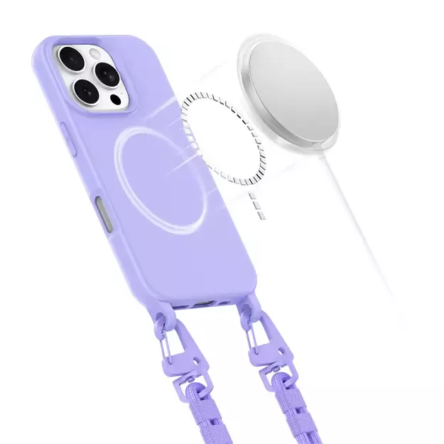 Tech-Protect MagNecklace MagSafe Case with Lanyard for iPhone 16 Pro - Purple 8