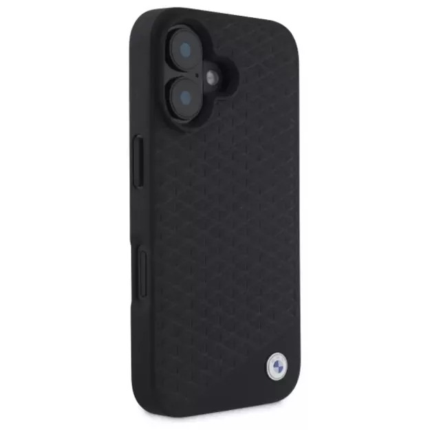 BMW Sign Leather Diamond Metal Logo MagSafe iPhone 16 Case - Black 10