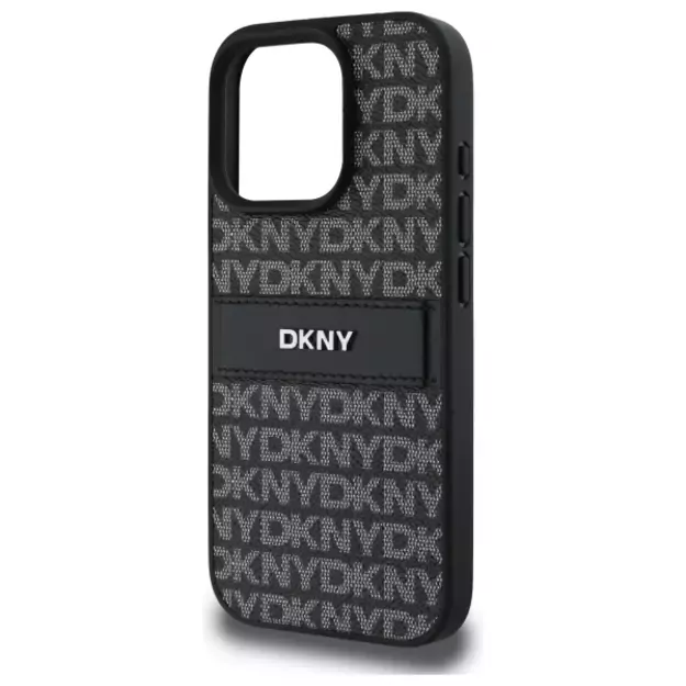DKNY Texture Pattern Tonal Stripe iPhone 16 Pro Case - Black 12