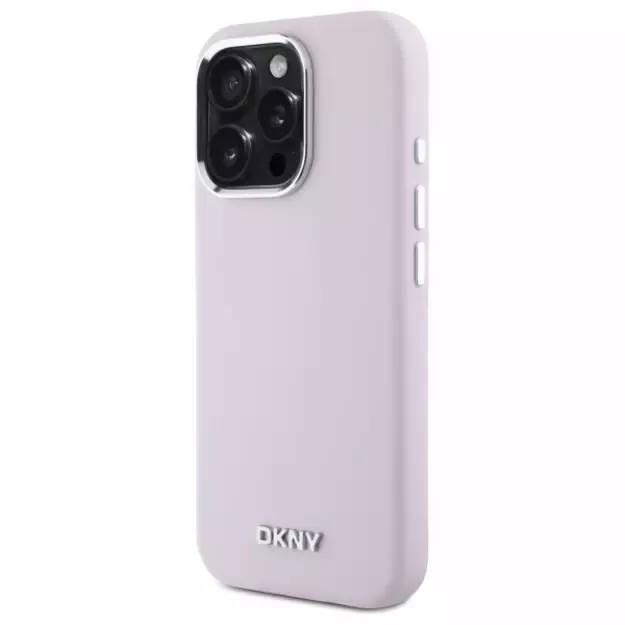 DKNY Liquid Silicone Small Metal Logo MagSafe iPhone 16 Pro Max Case - Pink 8