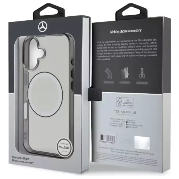 Mercedes Printed Logo MagSafe iPhone 16 Case - Clear 14